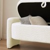 Airsurfer Ottoman Oval Storage Bench with 3D Lamb Fleece Fabric, Large Hidden Storage for Living Room, Entryway, Bedroom, Cozy Cream White Seat - 4 of 4