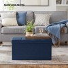 SONGMICS 30" Storage Ottoman Bench Ottoman with Storage Footstool Hold up to 660 lb for Bedroom Living Room - 2 of 4