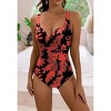 Eomenie Women's One Piece Swimsuit Tummy Control Slimming Push Up Bra Bathing Suits Wrap Twist 1 Piece Swimwear - 2 of 3