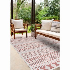 Hauteloom Jove Orange Outdoor Rug - 1 of 4