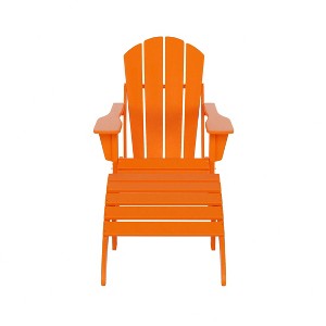 WestinTrends Malibu HDPE Outdoor Patio Folding Poly Adirondack Chair with Ottoman (2-Piece Set) - 1 of 4