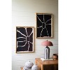 Abstract Framed Wall Art Set – 27"H Black & White, Wood & Glass Modern Printed Artwork (Set of 2) By Kalalou - 4 of 4