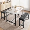 Jojoka 3-Piece Dining Table Set for 4,Kitchen Table with 2 Upholstered Benches for Small Space - 3 of 4