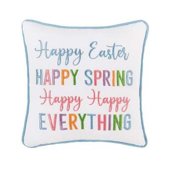 C&F Home 10" x 10" Happy Easter Happy Spring Embroidered Throw Pillow