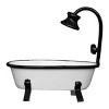 Black Rim White Enamel Antique Bathtub Soap Dish - Foreside Home & Garden - 2 of 4