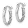 Black Bow Jewelry 2mm, Satin, Diamond Cut Sterling Silver Hoops - 13mm (1/2 Inch) - 2 of 4