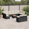 vidaXL 13 Piece Patio Sofa Set with Cushions - Black and Cream - 2 of 4