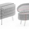 Velvet Fabric Storage Bench Bedroom Bench With Wood Legs For Living Room Bedroom Indoor,Ivory - 4 of 4