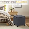 Square Leather Ottoman with Reversible Tray Lid – Hidden Storage Footrest, Small Coffee Table, Sturdy Design – 18”x18” - 3 of 4