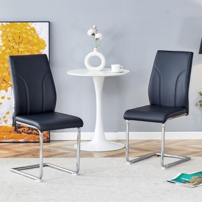 NicBex PU Leather Dining Chairs Set of 2,Modern Upholstered Armless Kitchen Chair with High Back and Sturdy Legs for Dining Room,Kitchen