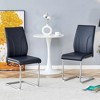 Sapphtopaz Dining Chairs Upholstered PU Leather Chair with C-Shaped Legs and High Backrest Armless Chairs for Dining Room, Kitchen - 2 of 4
