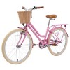 KWPZQEB 24 Inch Single Speed Bike with Weave Basket, Girls Bike w/ Steel Frame & Wicker Basket, Beach Cruiser Bike w/ Doll-Seat & Dual V-Brakes - 2 of 4