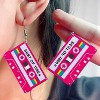 80s Retro Cassette Tape Earrings | Lightweight Acrylic Music Festival Accessory - 2 of 4