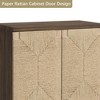 Natural Storage Cabinet, Sideboard Storage Cabinet with 2 Doors & Adjustable Shelf, Dark Brown Accent Cabinet for Hallway - 3 of 4