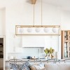 Dewdrop Farmhouse Hanging Lamp, 5-Light Modern Kitchen Island Pendant, 44.88in Adjustable Gold Frame, ETL Certified - 3 of 4