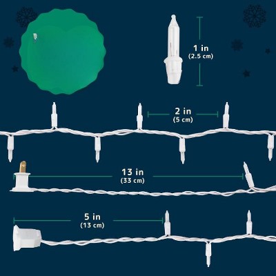 Warm White LED C6 Twinkle Christmas Tree Lights with White Wire