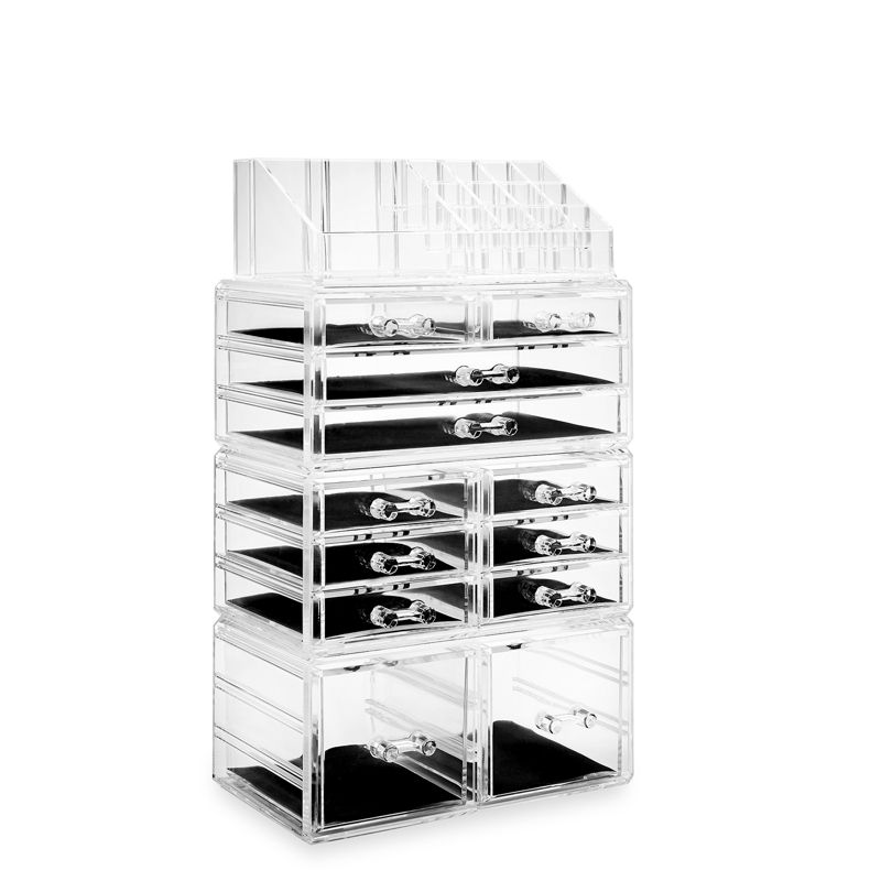Casafield Makeup Cosmetic Organizer & Jewelry Storage Display Case, Clear Acrylic Stackable Storage Drawer Set, 5 of 8
