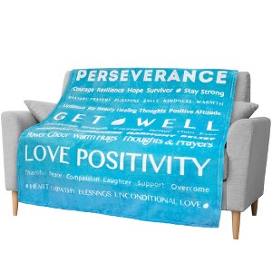 PAVILIA Healing Thoughts Blanket for Women Men, Get Well Prayer Gift for Family Friends, Soft Fluffy Plush Microfiber - 1 of 4