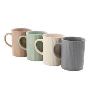 Gibson Home Evening Stroll 4 Piece 19 Ounce Stoneware Ribbed Mug Set in Assorted Color - 1 of 4
