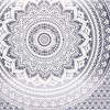 HomeRoots 92" X 84" Gray And White Mandala Cotton Hanging Tapestry - 4 of 4