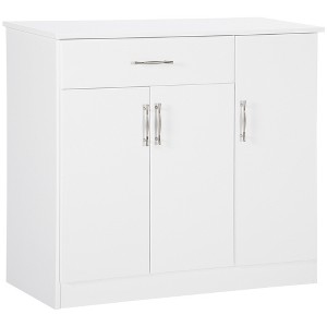 HOMCOM Modern Kitchen Sideboard, Buffet Table with Drawer, Double Door Cabinet and Adjustable Shelves for Living Room, Kitchen, Entryway, White - 1 of 4