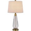Cal Lighting Belville 100W Glass Table lamp with Taper Drum hardback Fabric Shade. Priced and Sold as Pairs - 3 of 4