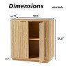 Modern Accent Storage Cabinet with Curved Wave & Adjustable Shelf, Sideboard Buffet  Cabinet for Dining Room, Living Room, or Entryway-Tanpinhause - 4 of 4