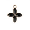 John Bead Sweet & Petite Small Simple Cute Charms Craft Embellishments Petals 15x18mm Black 10 Pieces - 2 of 4