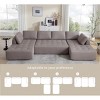GDFStudio Belor 138.5" Transitional 6-Seater U-shaped Mesh Upholstered Modular Sofa - 4 of 4