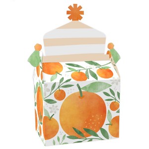 Big Dot of Happiness Little Clementine - Treat Box Party Favors - Orange Citrus Baby Shower or Birthday Party Goodie Gable Boxes - Set of 12 - 1 of 4