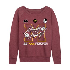 Women's - Monopoly - Racing Lightweight French Terry Wide Neck Long Sleeve Graphic Shirt - 1 of 4