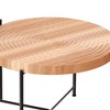 FONTOI End Table Two Piece Cylindrical Coffee and End Table Set Rustic Wood Finish Modern Living Room Furniture, Natural Wood, 31.4"*31.4"*18.9" - 3 of 4