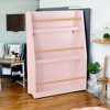 Alilang 22.83 Inch Kids' Pink Book Display Shelf with Three-Tier Storage and Natural Wood Rails - Pink - 2 of 4