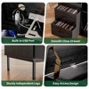 QingMoon Vinyl Record Storage Stand, Wood Grain Media Console with Adjustable Shelves, Flip-Down Lid and 2 Drawers for Living Room, Office - 3 of 4