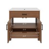 Grungis Rattan Bathroom Vanity with Ceramic Sink and Solid Wood Legs,Freestanding Sink Cabinet with Soft Close Doors and Drawers - 4 of 4