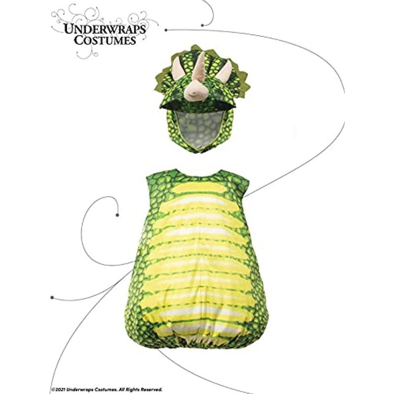Triceratops Green Printed Children's Costume, 2 of 3