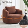 Yukimo 28"H Swivel Round Upholstered Comfy Chair with One Soft Pillow, Teddy Fleece High-Resilience Sponge Single Sofa - 2 of 4