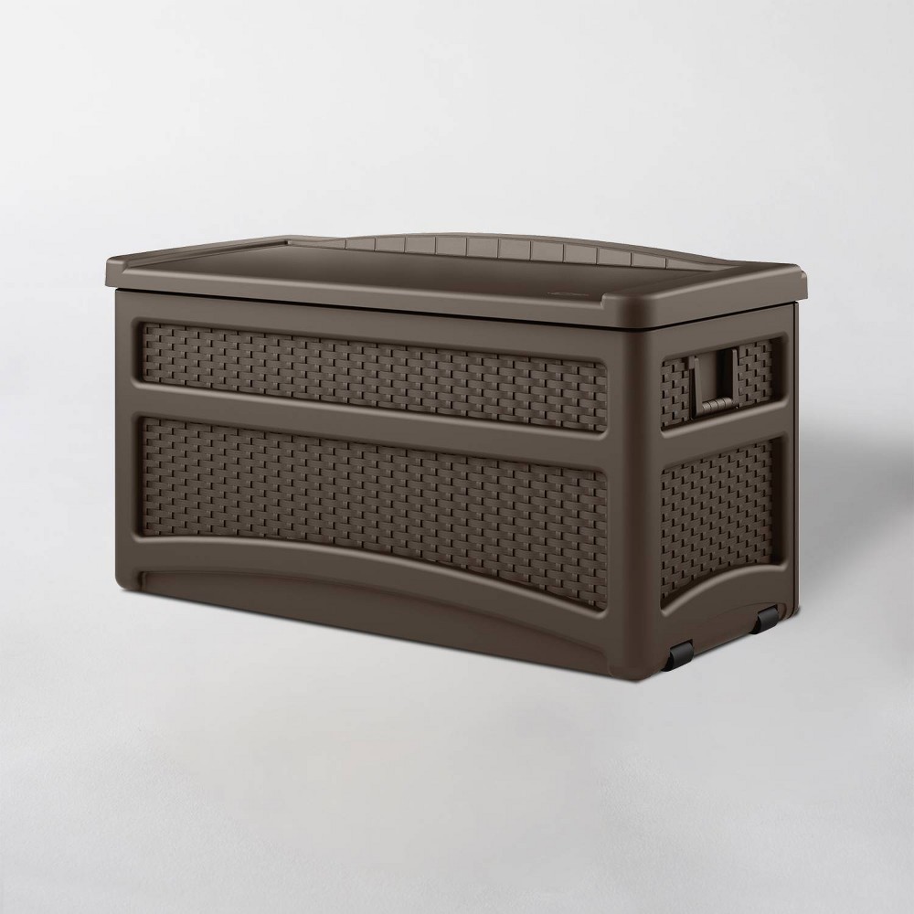 Photos - Garden Furniture Suncast 73gal Resin Deck Box With Seat Brown  