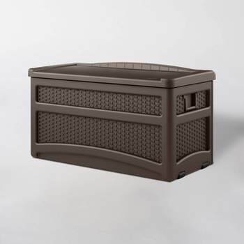 73gal Resin Deck Box With Seat Brown - Suncast