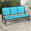 Outsunny Patio Glider Bench, Outdoor Porch Glider Swing with 3 Seats, Breathable Mesh Fabric, Metal Frame - 2 of 4