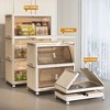 QingMoon Foldable Storage Cabinet, Stackable Plastic Wardrobe Organizer with Wheels and Magnetic Door for Home and Office - 3 of 4