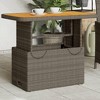 vidaXL Patio Table Gray 35.4 In.x21.7 In.x28 In. Poly Rattan and Acacia Wood - 2 of 4