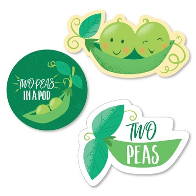 Big Dot of Happiness Double the Fun - Twins Two Peas in a Pod - DIY Shaped Baby Shower or First Birthday Party Cut-Outs - 24 Count