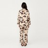 Anna-Kaci Lounge Women's 2-Piece Set Floral Satin Button Front Pajama Top with Contrast Piping and Elastic Waist Pants - 4 of 4