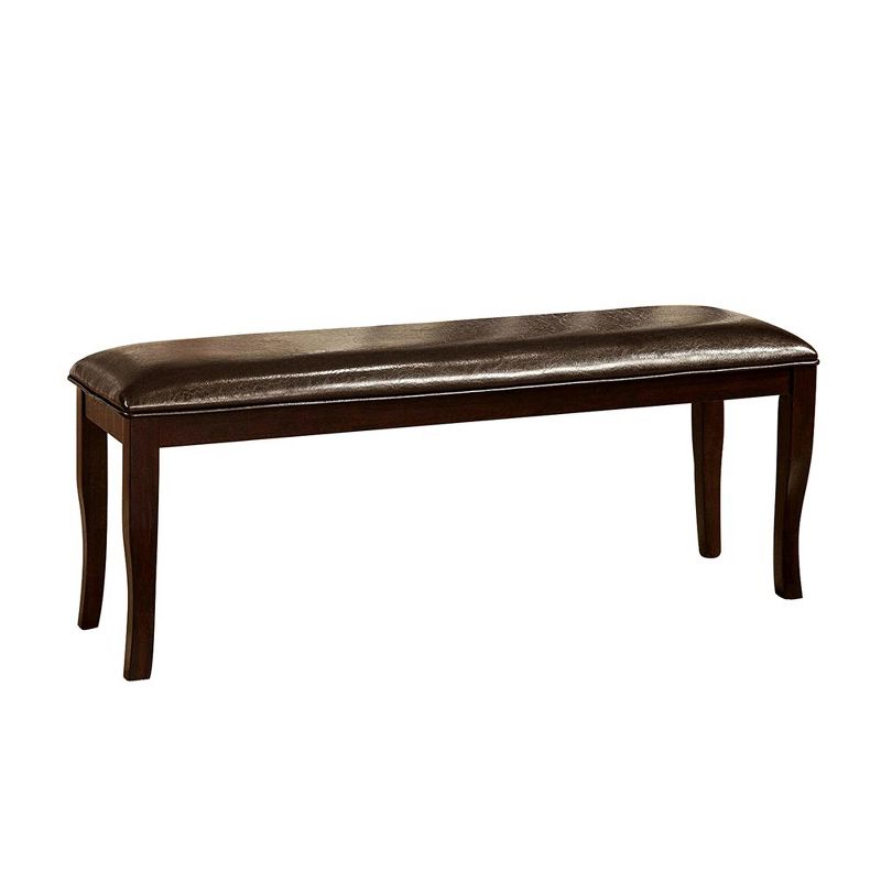 Simple Relax Padded Leatherette Seating Bench in Dark Cherry, 1 of 5