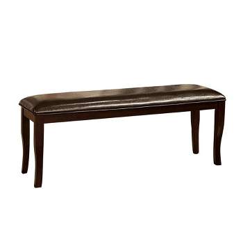 Simple Relax Padded Leatherette Seating Bench in Dark Cherry