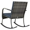 vidaXL Modern Outdoor Garden Rocking Chair - Durable Poly Rattan Material - Comfortable Cushions, Easy Assembly, Ergonomic Design - Anthracite - 4 of 4