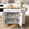 Bella Depot 43.3" Kitchen Island with Drop Leaf, Rolling Kitchen Cart on Wheels with 3 Tier Pull Out Cabinet, Drawers for Kitchen - 3 of 4