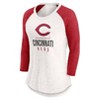 MLB Cincinnati Reds Women's White 3/4 Sleeve Fashion T-Shirt - 2 of 3