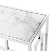 Town Square Chrome Faux Marble Glass Hall Table with Shelf White Marble/Glass/Chrome - Breighton Home - 4 of 4